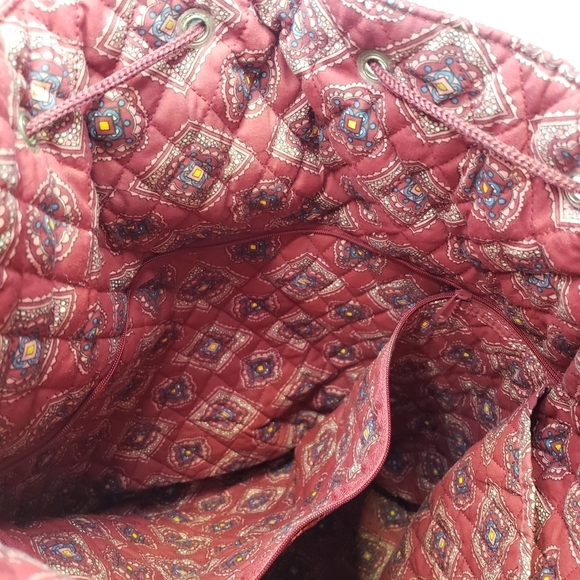 Americana by Sharif Large Quilted Drawstring Duffel Bag Travel Bag Backpack - Picture 2 of 12